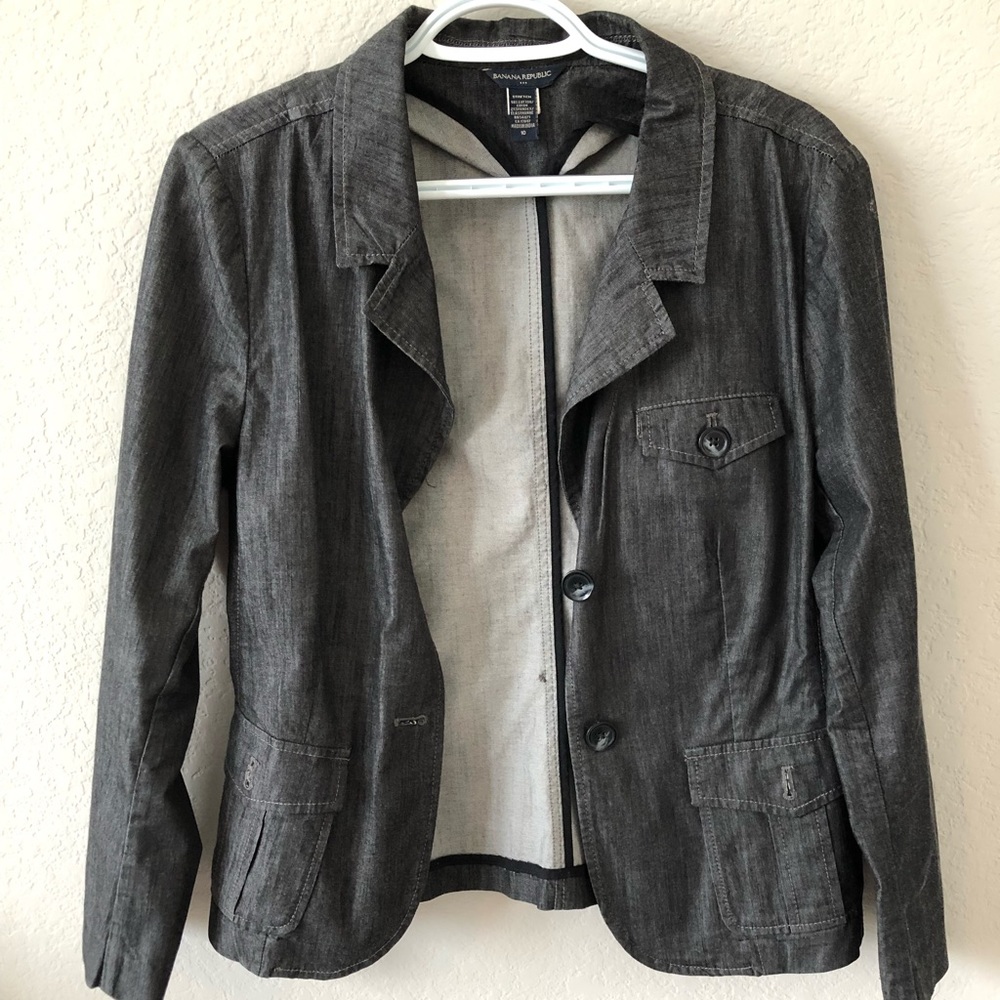 Light Grey mixed Black Jean Jacket